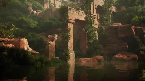 Ancient Temple Surrounded by Lush Greenery Video stock 306304518