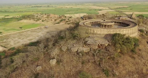 Ancient Temple/Monuments of India Drone View|64 Yogini Temple|Aerial Spiral 4K Stock-Footage 154862891