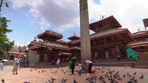 Ancient temples and palaces of Kathmandu Durbar Square Stock Footage 337234469