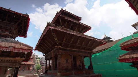 Ancient temples and palaces of Kathmandu Durbar Square Stock Footage 337234488