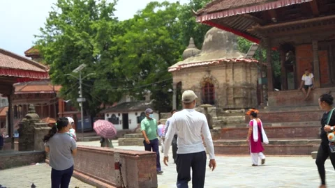 Ancient temples and palaces of Kathmandu Durbar Square Stock Footage 337234494