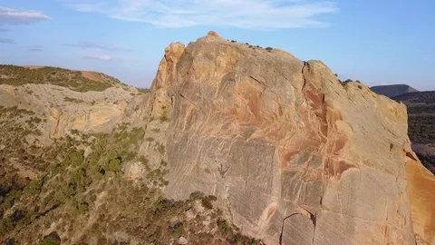 Ancient textured rock face Stock Footage 86476143