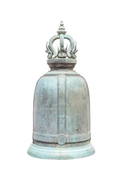 Ancient Thai bell isolated Stock Photos