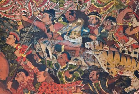 Ancient thai mural Stock Photos