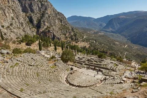 Ancient Theater of Delphi Stock-Fotos