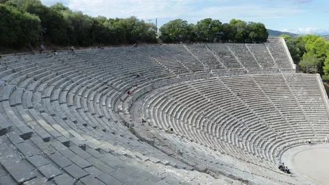 Ancient Theatre of Epidaurus Stock Footage 120757983