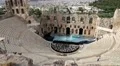 Ancient theatre near a Parthenon temple, Athenian Acropolis, Greece HD Footage