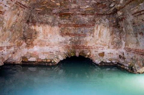 Ancient thermal pool Stock Photos