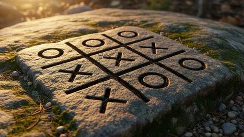 Ancient tic-tac-toe stone Stock Illustration
