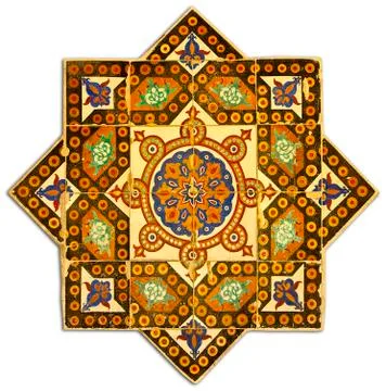 Ancient tiled pattern with geometrical design Stock Photos