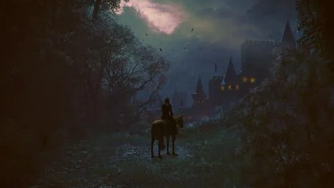 Ancient time in midnight knight Stock-Illustration