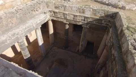 Ancient Tomb in Paphos, Cyprus Stock Footage 123127761