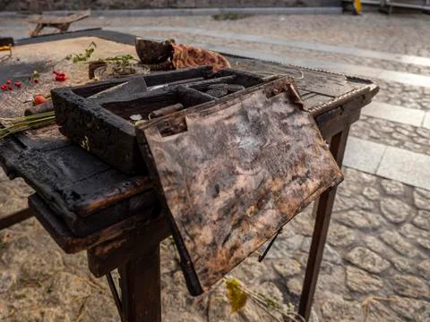 The ancient tools of a painter Stock Photos