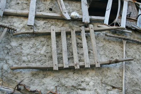 Ancient tools of peasant life Stock Photos