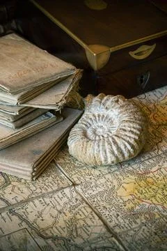 Ancient topographic maps 写真素材