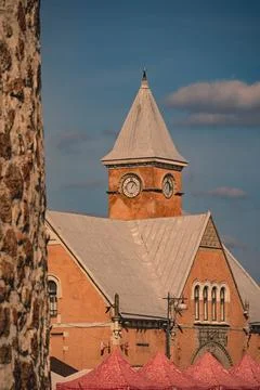 Ancient Tower Chapel in Vyborg Stockfoto's