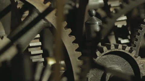 Ancient tower clock mechanism Video stock 23404132
