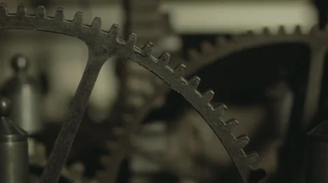 Ancient tower clock mechanism Video stock 32169272