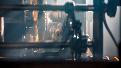 Ancient Tower Clock Mechanism Video stock 72733357