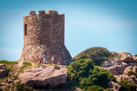Ancient tower on the coast Stock Photos