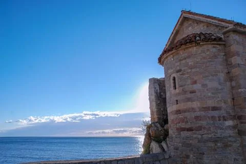 Ancient tower by the sea Stock Photos