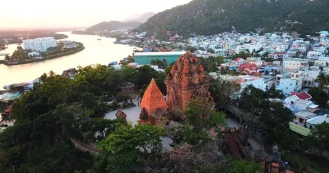 Ancient towers of po Nagar Stock Footage 88662970