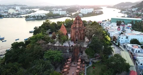 Ancient towers of po Nagar Stock Footage 88664900
