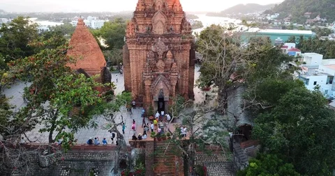Ancient towers of po Nagar Stock Footage 88665147