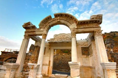 The ancient town epehus turkey Stock Photos
