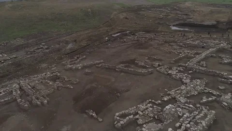 Ancient town excavations of archaeologists. Stock Footage 104181740