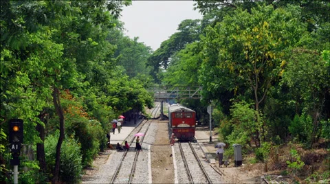 Ancient trains in Myanmar Timelapse Video stock 33625459