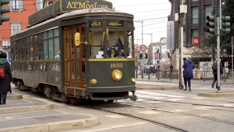 Ancient  tram Stock Footage 104848440