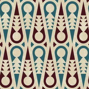 Ancient triangle seamless pattern with grunge effect Stock Illustration