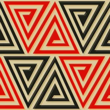Ancient triangle spiral seamless pattern Illustrazione stock