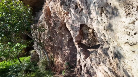 Ancient Tufa Limestone Cliff Wall Kaleici Antalya Old Town Stock Footage 335330262