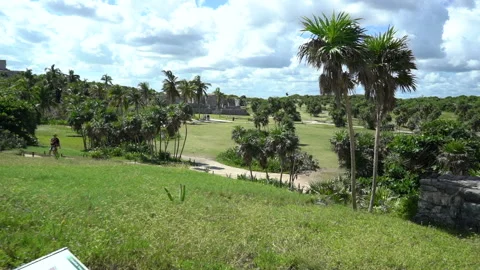 Ancient Tulum Mayan ruins Yucatan, Mexico. popular destination for tourists. Stock Footage 166405957