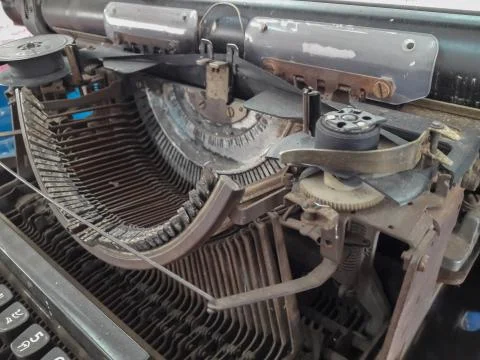 Ancient typewriter for use Stock Photos