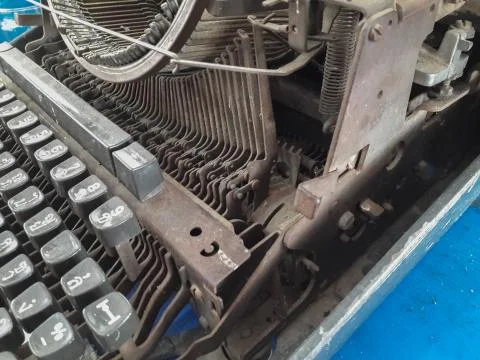 Ancient typewriter for use Stock Photos