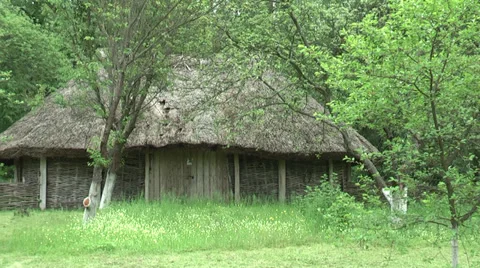 Ancient Ukrainian barn Stock Footage 38283325
