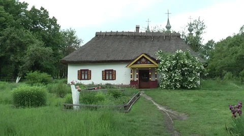 Ancient Ukrainian courtyard Stock Footage 38283900