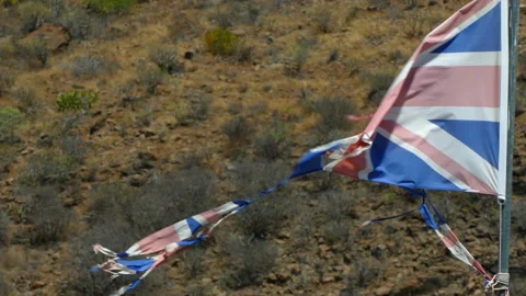 Ancient Union Flag. Stock Footage 102855455