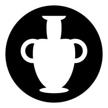 Ancient vase icon on white. Illustrazione stock