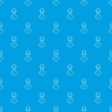 Ancient vase pattern seamless blue Stock Illustration