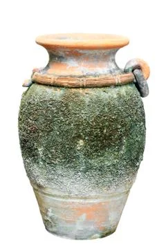 Ancient vase on white background Stock Photos