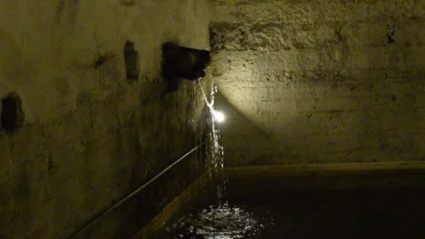 Ancient vaulted stone cellar or cistern Stock Footage 334321579