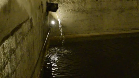 Ancient vaulted stone cellar or cistern Stock Footage 334321613