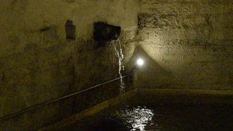 Ancient vaulted stone reservoir Stock Footage 334321602