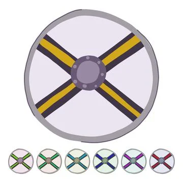Ancient viking shield vector cartoon graphic Stock Illustration