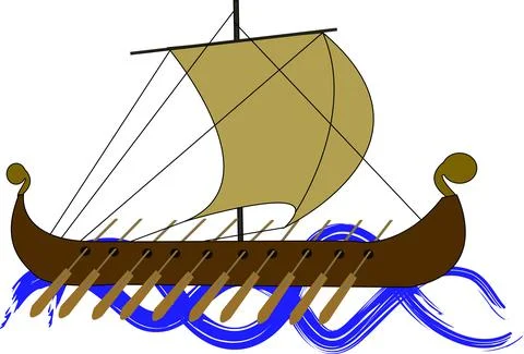 Ancient viking ship Stock Illustration