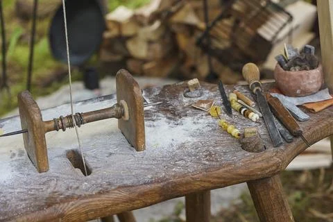 Ancient Viking tools for stone processing in Denmark Stock Photos